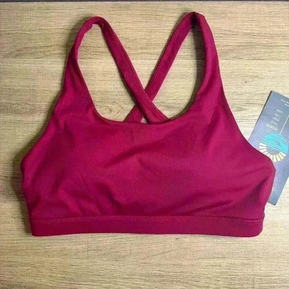Sol & Mane crossed back sports bra Plum Sz L NWT - Picture 1 of 6